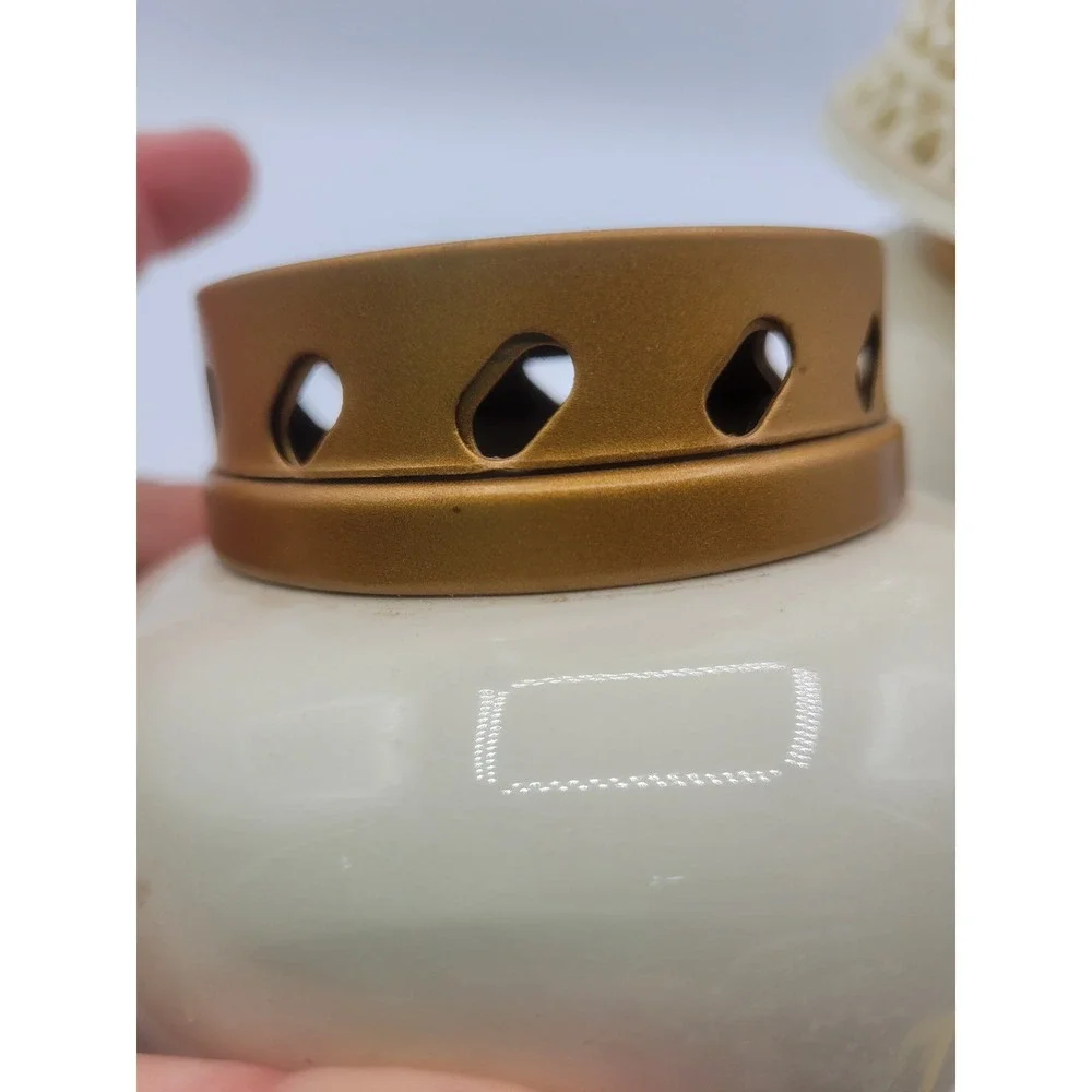 Lamp Lighr Aroma Glow Oil Lamp  Cream Ceramic Mini Lamp Votive  Set 2